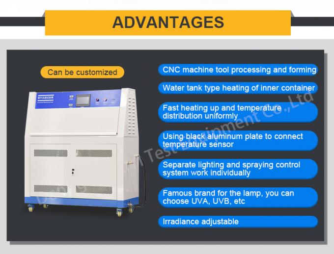 เครื่องทดสอบอายุ UV เร่งด้วยพลาสติกทาสีพร้อมหลอด 340 0
