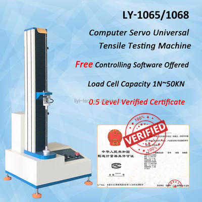 Liyi Digital Electric Single Column Tensile Testing Machine with 10kn Tensile Strength ±0.5% Accuracy and 800W Power
